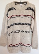 Gruby ciepły beżowy sweter damski 40 L JAK NOWY