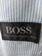 MARYNARKA ROZM.38/40 ŻAKIET VINTAGE HUGO BOSS W PASKI BIAŁO BŁĘKITNE