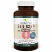 MEDVERITA Żeń-Szeń Koreański 120 kapsułek Ekstrakt 30%