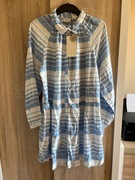Kaffe sukienka oversize M 38 biała niebieska paski