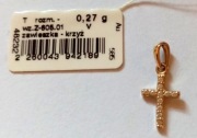 Złota zawieszka złoty krzyż krzyżyk Apart