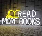 READ MORE BOOKS NEON LAMPKA KSIĄŻKA CZYTANIE SZYLD KSIĘGARNIA BIBLIOTEKA 