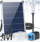 Fontanna solarna Biling 12W pompa do stawu 605l/h cicha 4 dysze ogrodowa