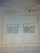 INSTRUKCJA OBSŁUGI ODBIORNIKA RADIOWEGO - LIZA R-203/R-204 - UNITRA