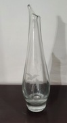Wazon szklany wysoki trawiony wzór kwiatowy Skandynawia? 23cm