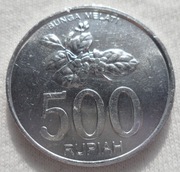 Indonezja Republika Azja INR 500 rupii 2003 Jaśmin KM# 67 Ładny stan