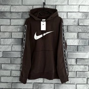 Bluza z kapturem hoodie Nike air Swoosh central Swoosh Logo brązowa Brown