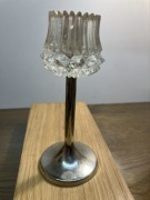 swiecznik zabytkowy TULIPAN. szklo metal. moze srebzony,  stary na swieczki