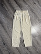 Kremowe spodnie z lnu Massimo Dutti XS luźna nogawka