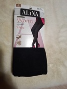 Grube czarne rajtuzy z futerkiem 3XL/6XL