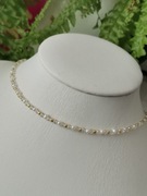 Naszyjnik kamienie perły kryształ górski regulacja przedłużka 