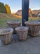 Kosze donice osłonki rattanowe duże zestaw 4 szt 30 cm i 22 cm