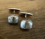 Pozłacane spinki mankietowe sygnowane Vintage Unikat