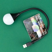 Lampka LED USB RGB 29cm czarna 3 kolory + 3 barwy światła