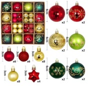 44 szt. Bombki choinkowe 3/6 cm, ozdoby na choinkę