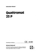 Strugarka czterostronna Weinig Quattromat 23P - instrukcja obsługi DTR