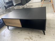 Ława kawowa Boulia 104x68 cm czarna/dąb Evoke jodełka