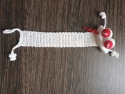 Żaba biała albinos na szydełku kordonek zakładka ozdoba 