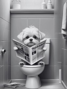 Obraz płyta PCV 5mm do łazienki Maltańczyk - Prezent dla miłośnika A3