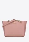 WITTCHEN Torebka shopperka skórzana z łańcuszkami zgaszony róż SKÓRA 100%