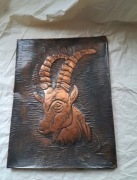 Miedziany obraz figurka kozła, kozioł, koziołek