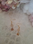 Kolczyki handmade srebro pozłacane z naturalnych kamieni cytryn pereł