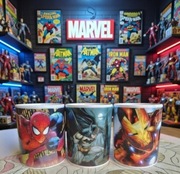 Zestaw prezentowy dla fana komiksów Marvel DC 3 kubki Batman Spider-Man 