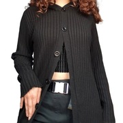 Czarny długi sweter kardigan oversize