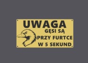 Tabliczka GĘSI SA PRZY FURTCE W 5 SEKUND