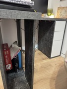 Biurko Black Red White dziecięce z szufladami narożne z dostawką Szare