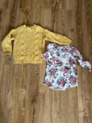 U96. WYPRZEDAŻ Zestaw ubranek 110 dla dziewczynki - sweterek i bluzka