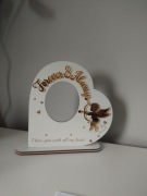 Ramka na zdjęcie serce ze złotym napisem/ PREZENT/ walentynki