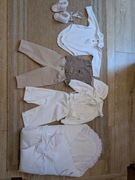 Komplet do chrztu dla chłopca r 74 - ubranko, garniturek, becik i buty