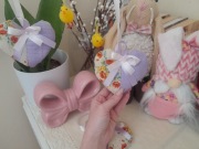 Zawieszka Serduszko patchworkowa kwiaty i lawenda/wrzos 