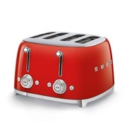 Toster Smeg TSF03WHEU czerwony na 4 kromki 2000 W. 50's Style