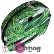 Organizer Obag MOON LIGHT czarny – liście zielone 2 kieszenie | OMAY