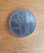 100 lirów włoskich moneta z 1977 roku SUPER STAN BARDZO RZADKA