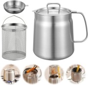 Wielofunkcyjny garnek 2w1 frytkownica i pojemnik na olej z filtrem 2L