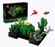 KLOCKI LOGO KWIATY KAKTUSY KWIAT PUZLE 3D KAKTUS MAŁE ROŚLINKI