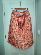 Różowa spódnica plisowana midi w kwiaty L/XL boho