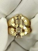 NOWY Sygnet pierścionek dolar punk rock gothic swagg drill ice drip y2k