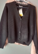 Orsay Czarny sweterek zapinany zdobienie koronka rozm. L 