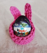 Koszyczek królik rękodzieło + Kinder Niespodzianka prezent na Wielkanoc