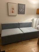 Sofa 200 cm szara niebieska NOWA