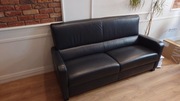 SOFA Skórzana Czarna Do Salonu Do Biura