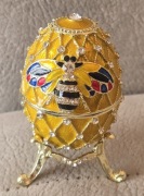 Piękna bogatozdobiona szkatułka włoska na biżuterię i dewocjonalia (T) JAJO