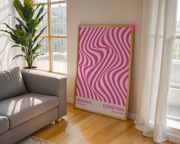 Plakat Bauhaus różowe abstrakcyjne linie, 1919