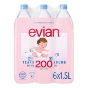 Woda mineralna EVIAN francuska 6x1,5 ltr niegazowana