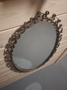 Lustro owalne w metalowej ramie PRL 