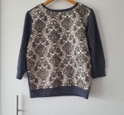 Bluza z pastelowym wzorkiem rękaw 3/4 34 retro
